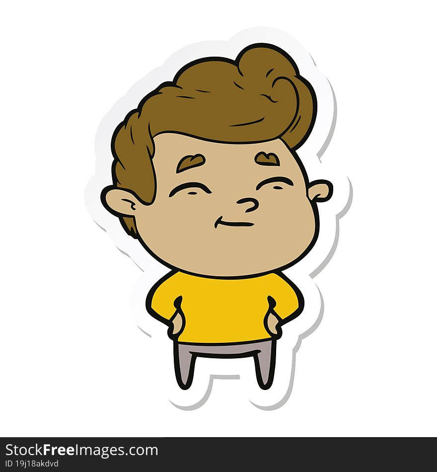 sticker of a happy cartoon man