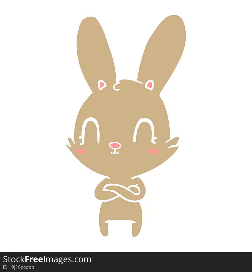 cute flat color style cartoon rabbit