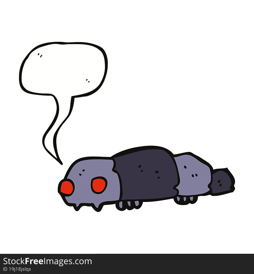 cartoon insect with speech bubble