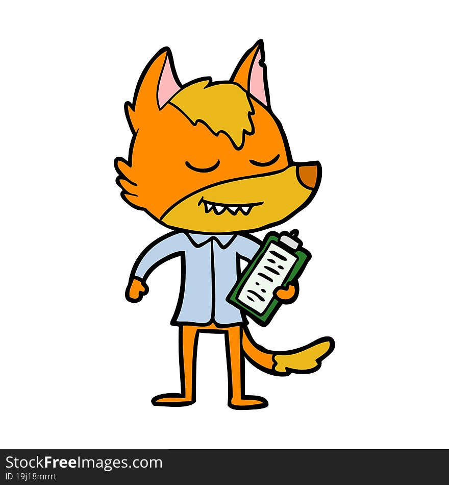 office worker fox cartoon character. office worker fox cartoon character