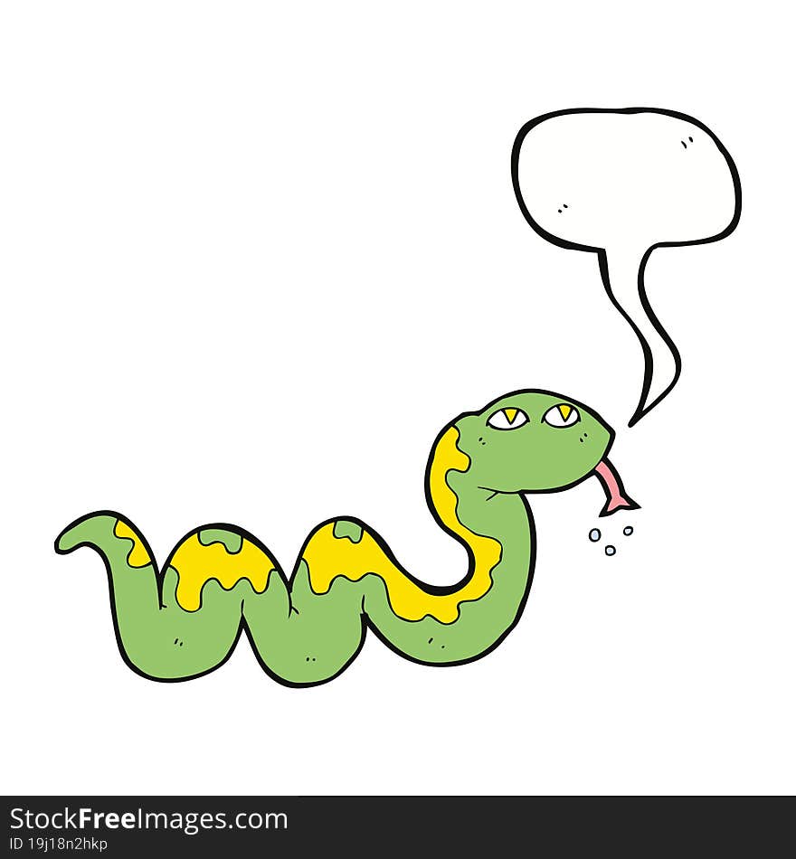 cartoon snake with speech bubble