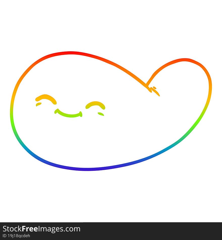 rainbow gradient line drawing of a cartoon gall bladder