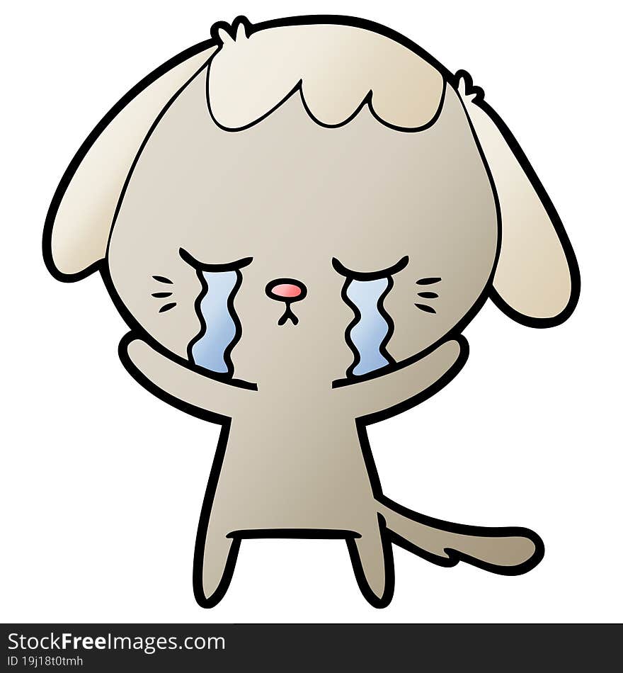 cute puppy crying cartoon. cute puppy crying cartoon