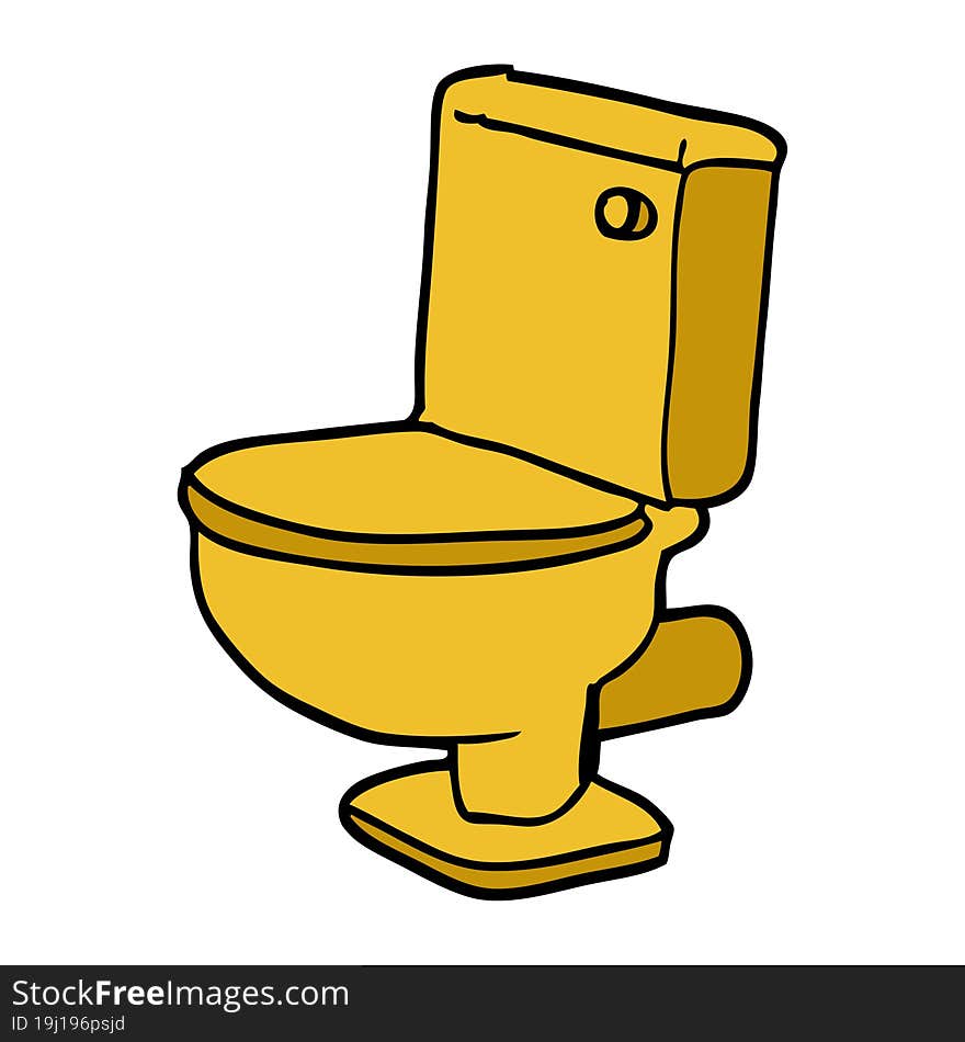 Cartoon Doodle Golden Toilet