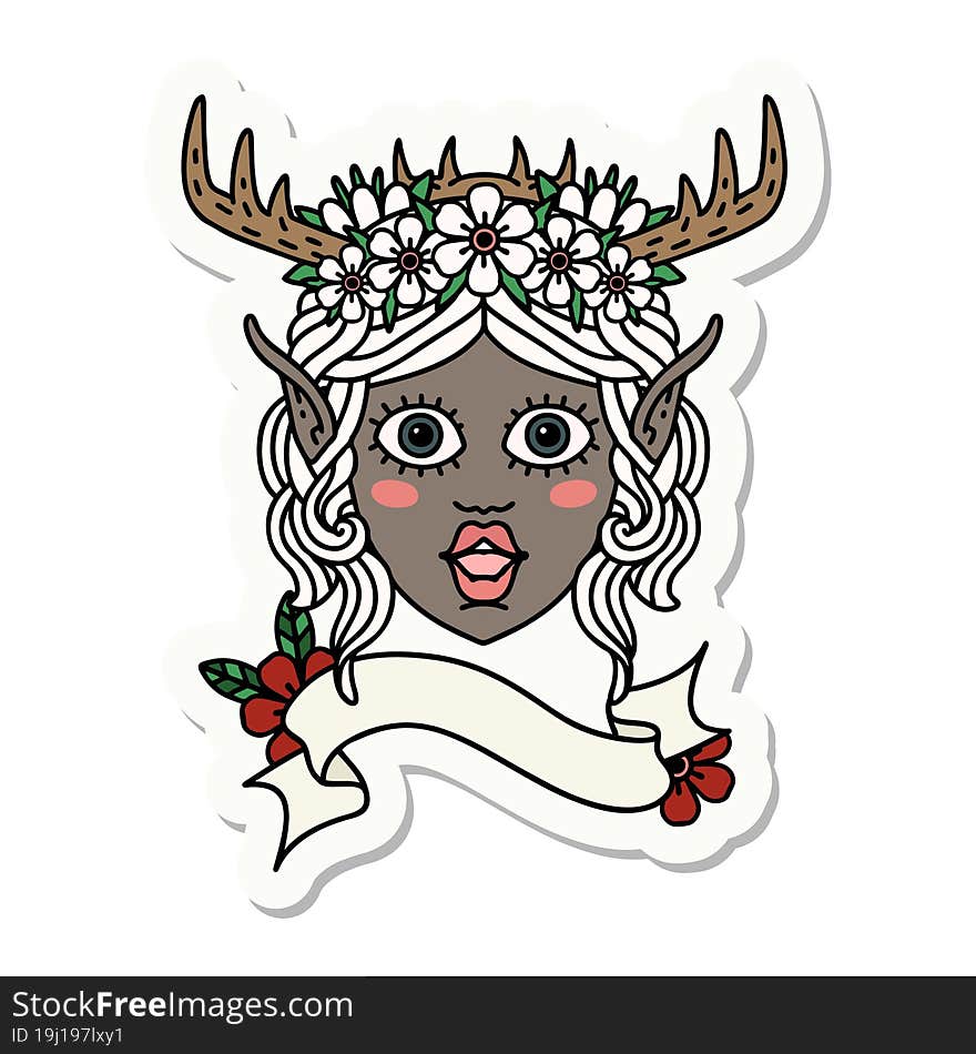 elf druid character face sticker