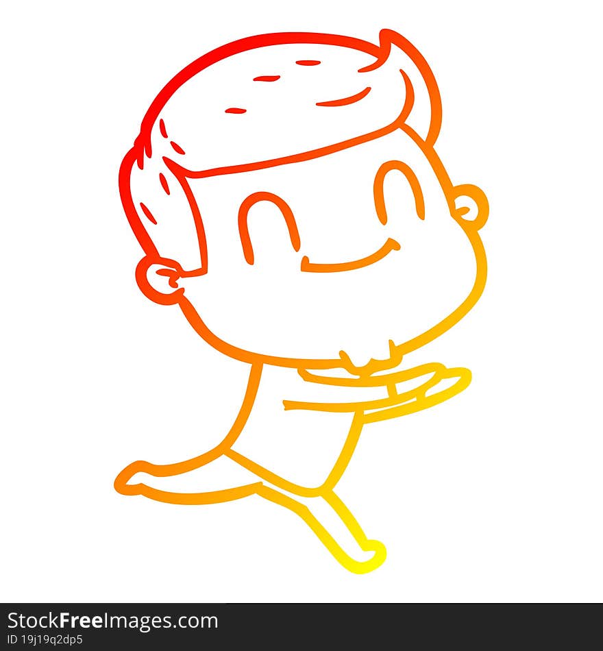 Warm Gradient Line Drawing Cartoon Friendly Man