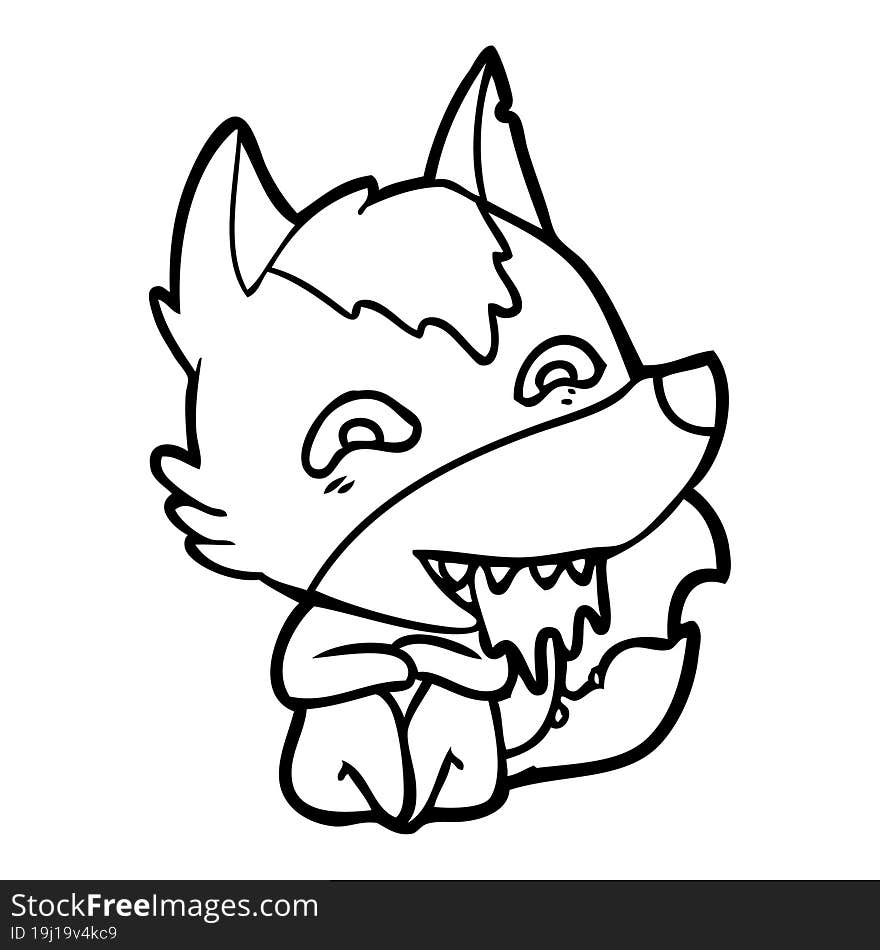 cartoon hungry wolf. cartoon hungry wolf