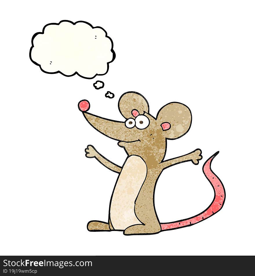 thought bubble textured cartoon mouse