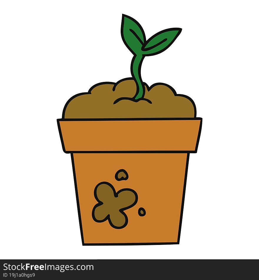 quirky hand drawn cartoon seedling