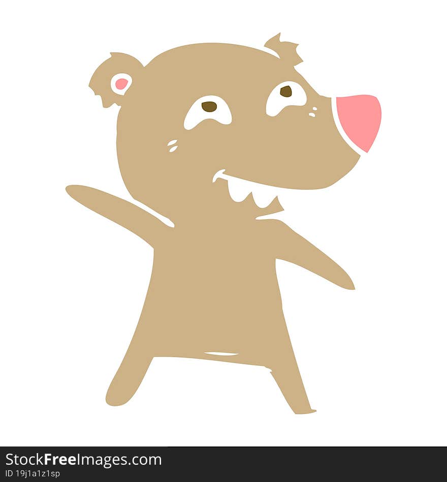 flat color style cartoon bear dancing