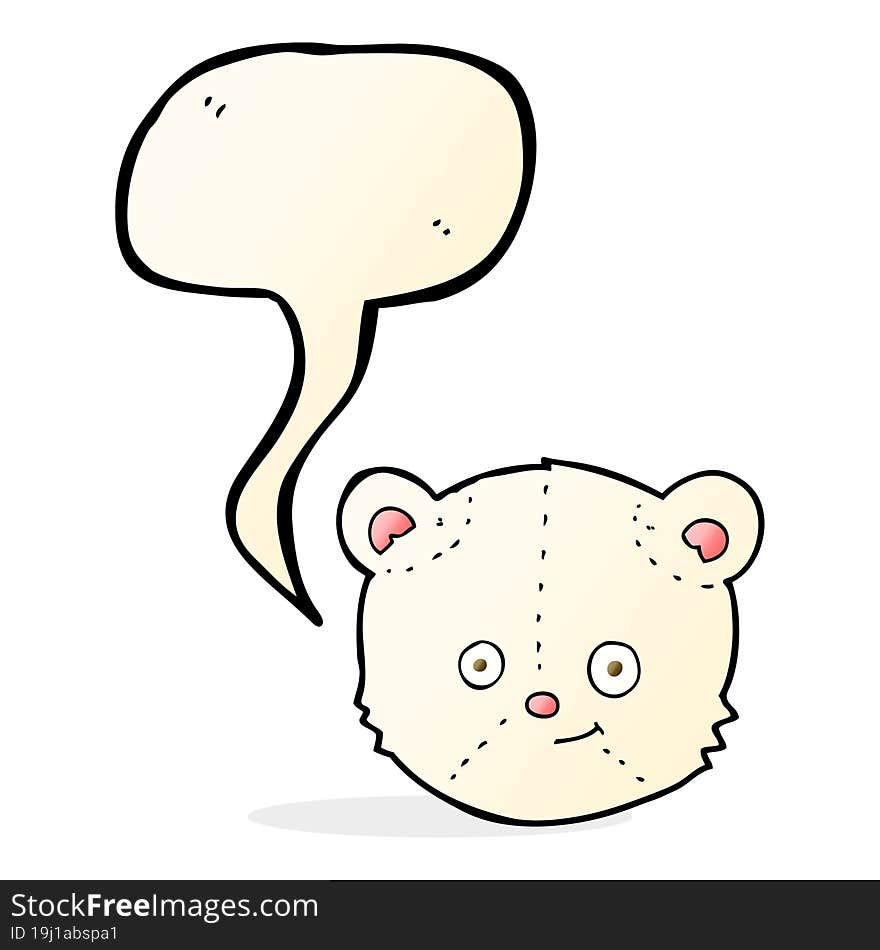 cartoon polar bear head with speech bubble