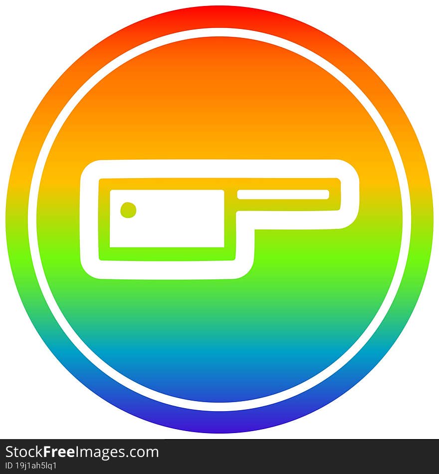 meat cleaver circular in rainbow spectrum