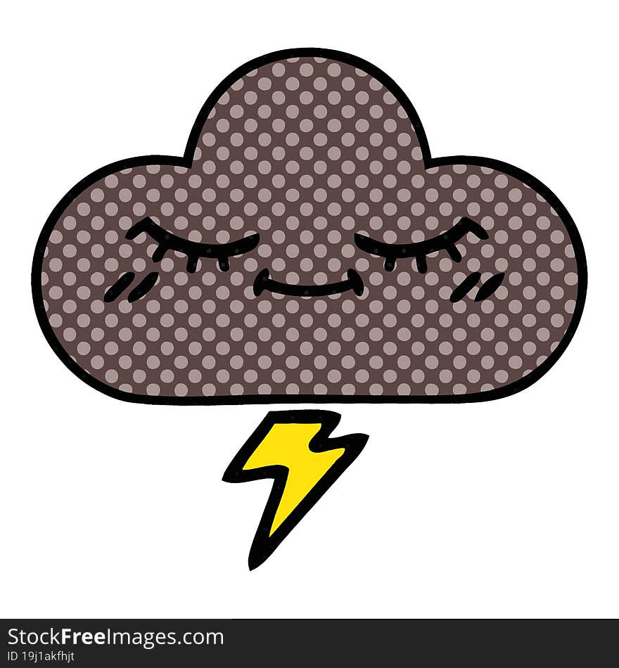 comic book style cartoon storm cloud