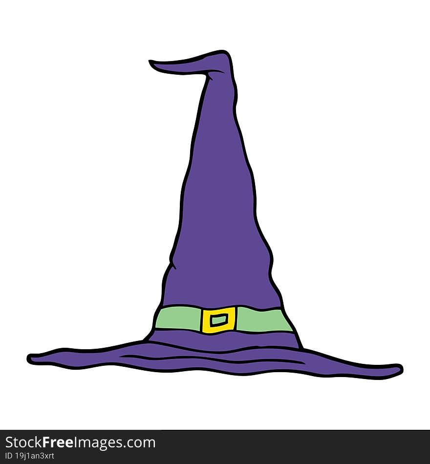 Cartoon Doodle Witch Hat