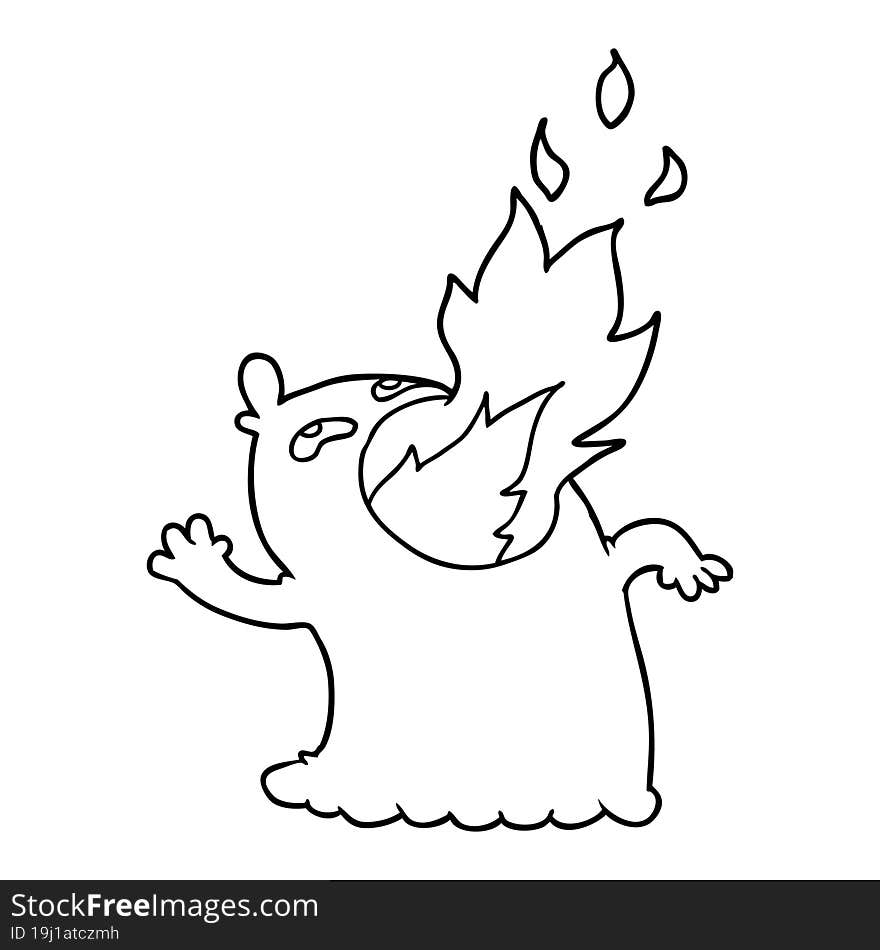 cartoon fire breathing ghost. cartoon fire breathing ghost