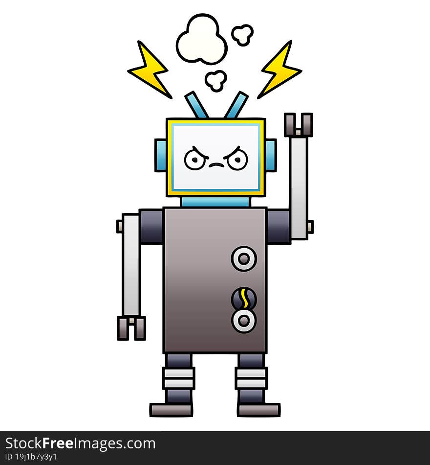 Gradient Shaded Cartoon Robot