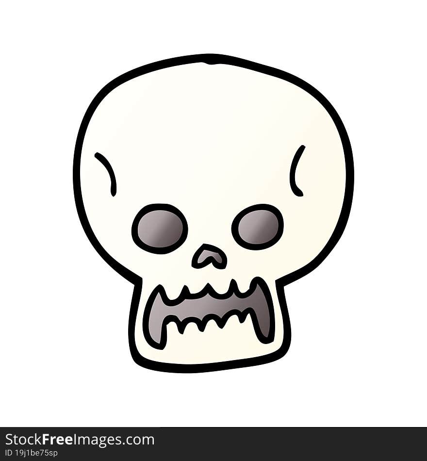 cartoon doodle halloween skull