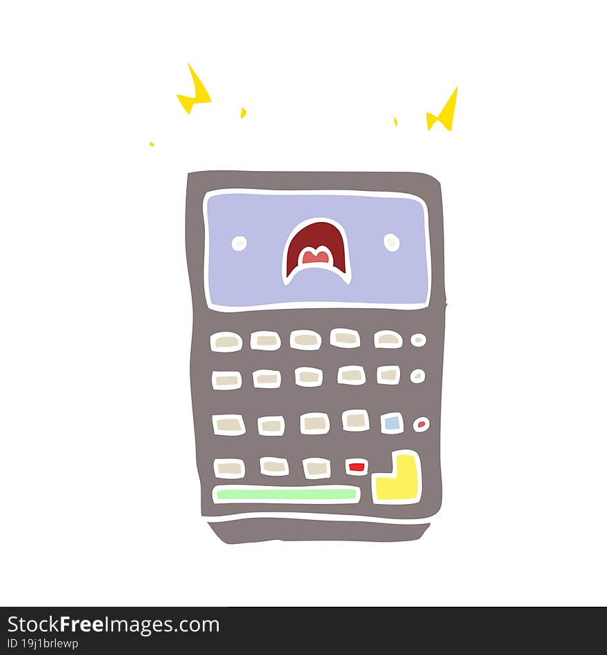 flat color style cartoon calculator