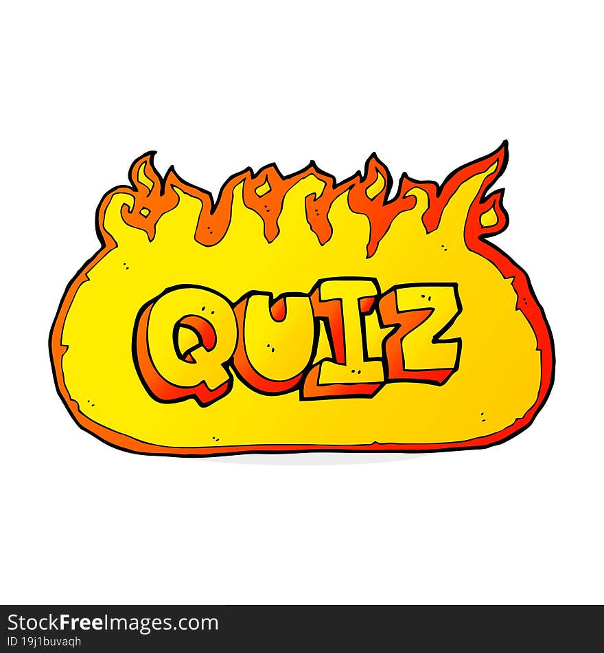 Quiz Sign Cartoon