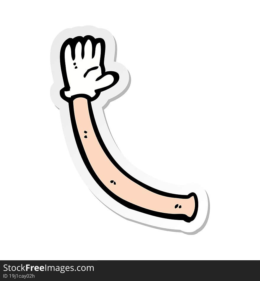 sticker of a cartoon arm