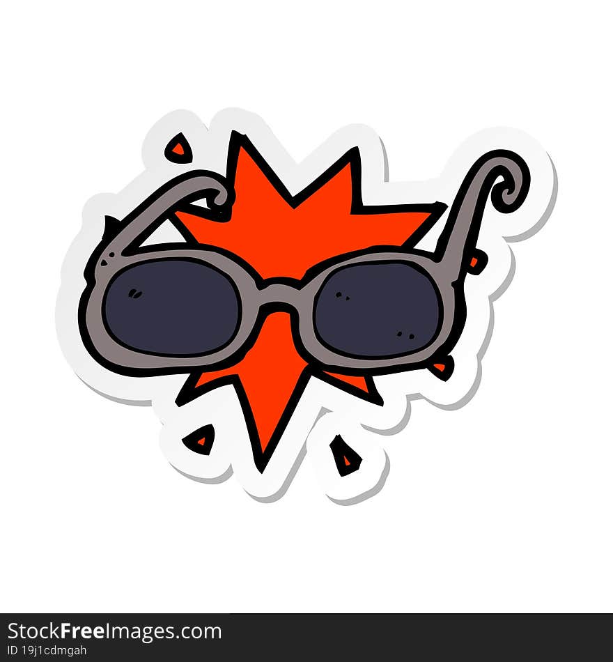 sticker of a cartoon sunglasses