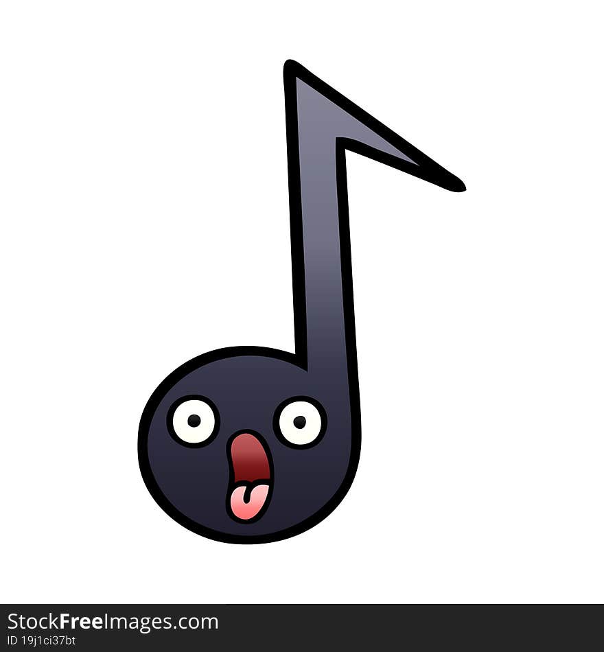 gradient shaded cartoon musical note