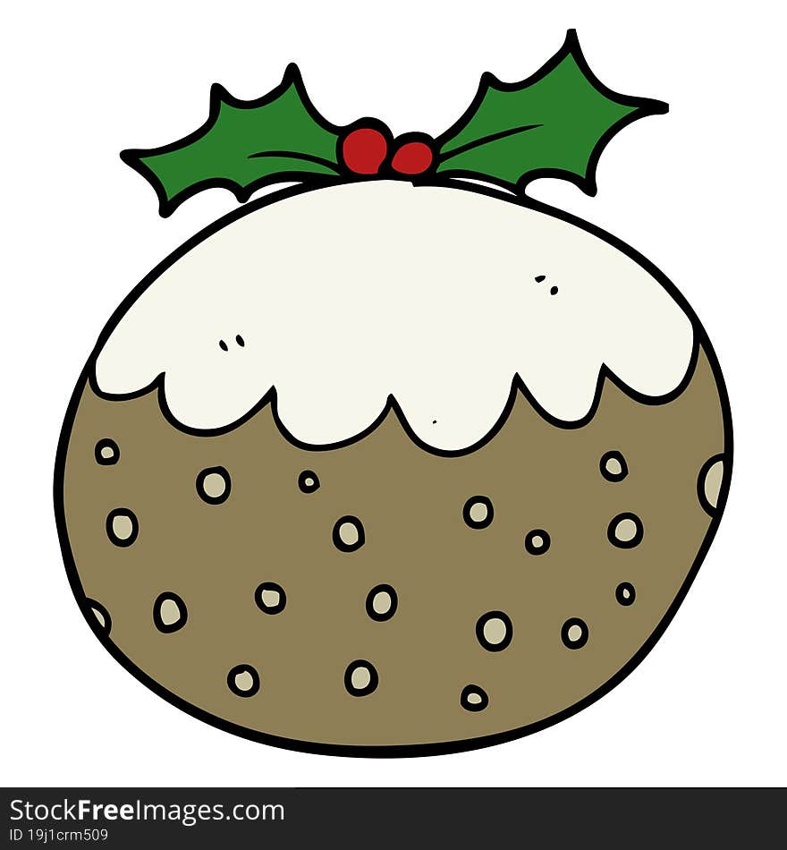 cartoon christmas pudding