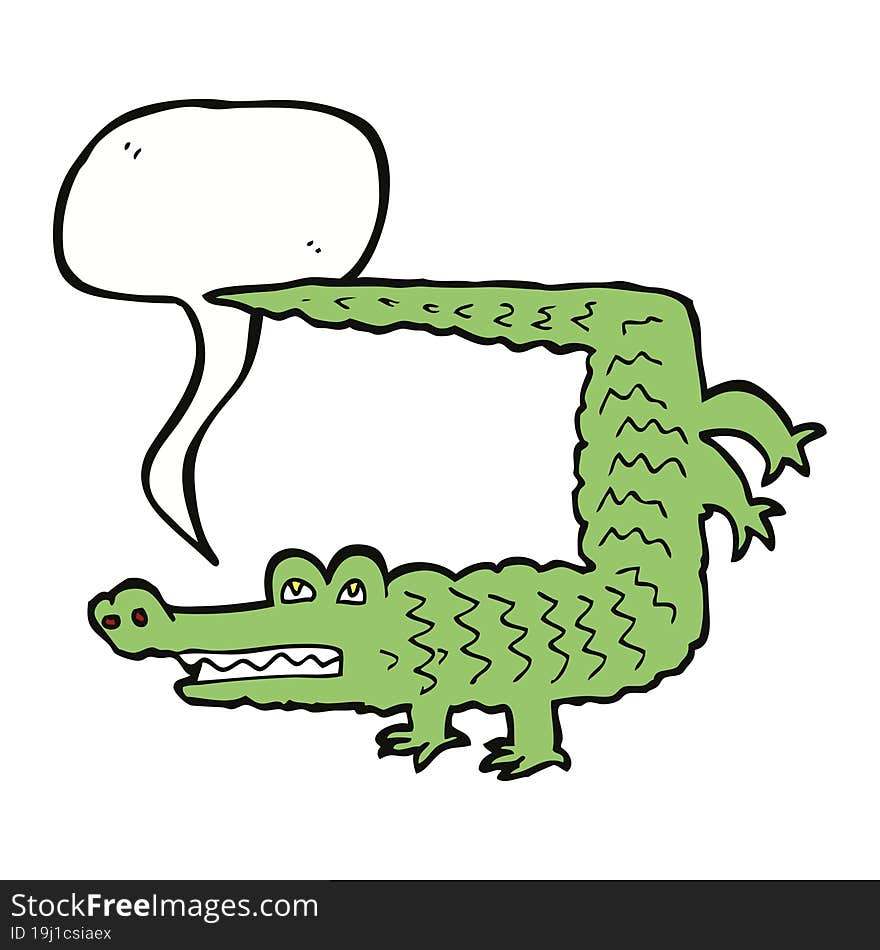 cartoon crocodile with speech bubble