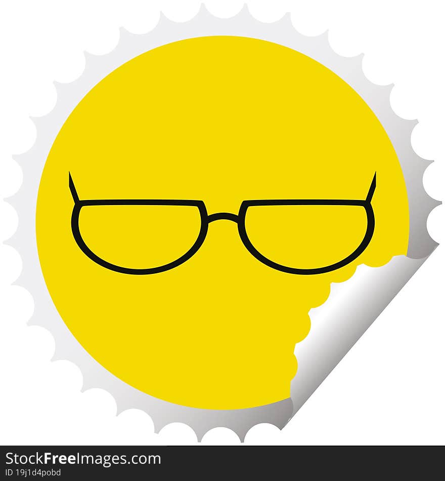 spectacles graphic vector illustration round sticker stamp. spectacles graphic vector illustration round sticker stamp