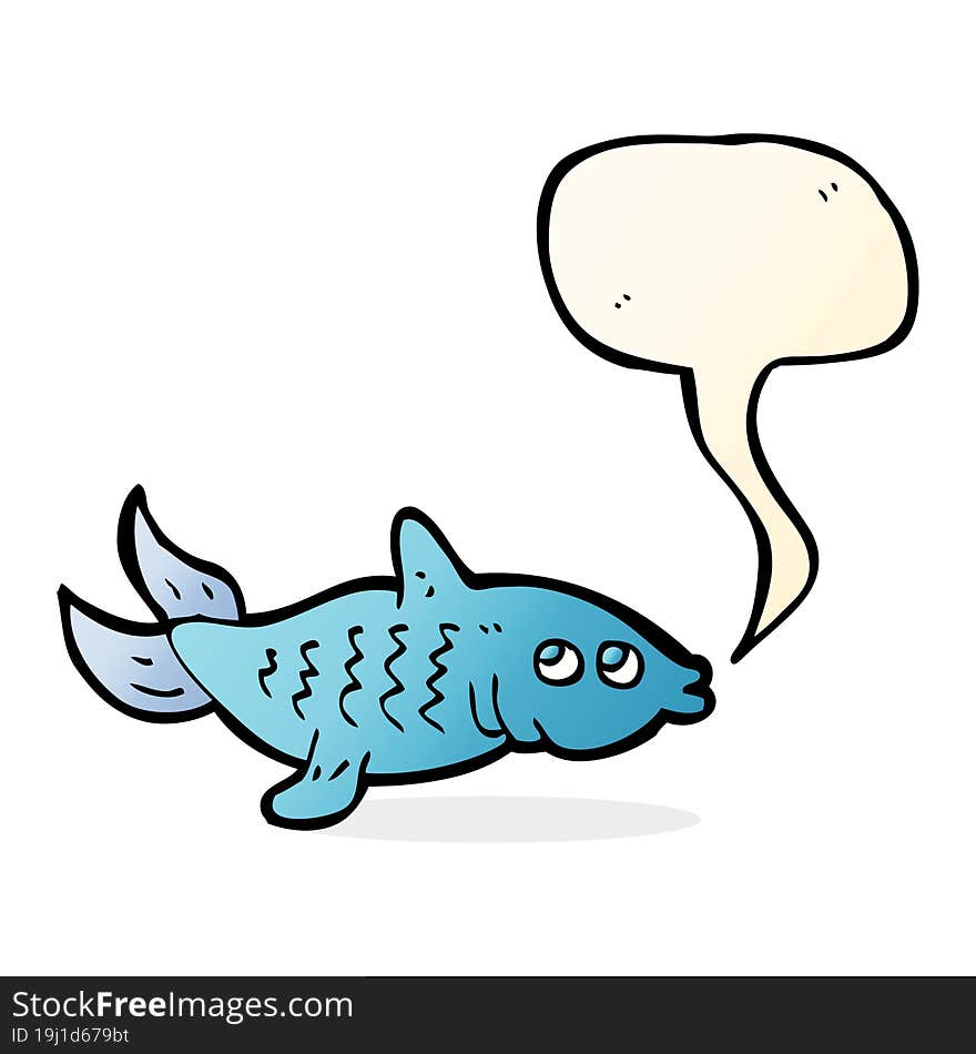 cartoon fish with speech bubble