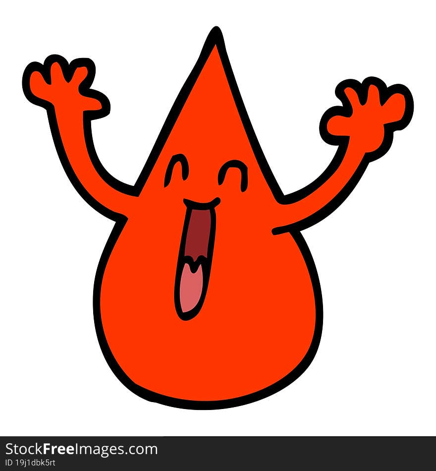 cartoon doodle blood droplet