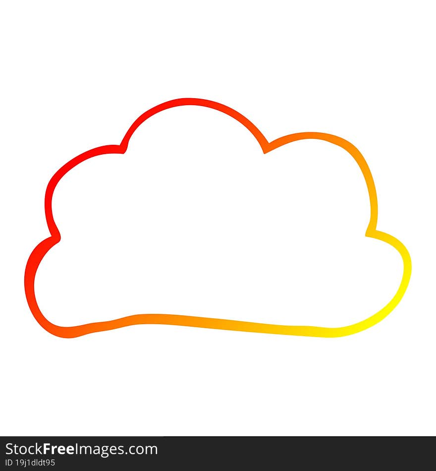 warm gradient line drawing cartoon weather cloud