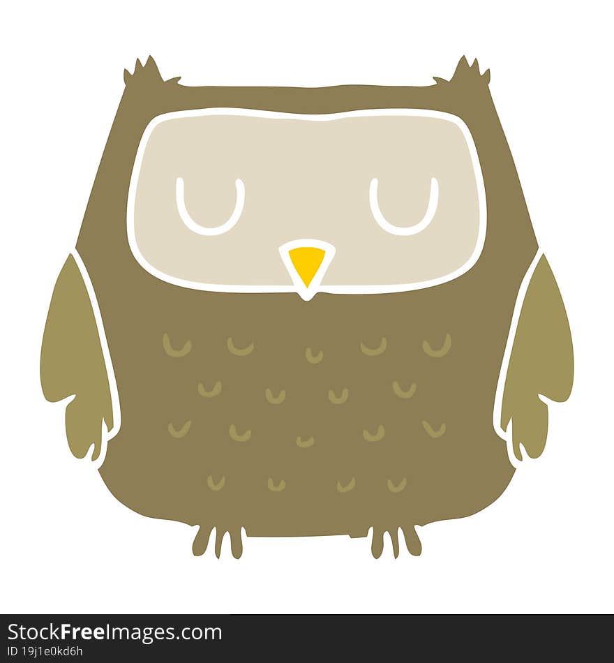 flat color style cartoon owl