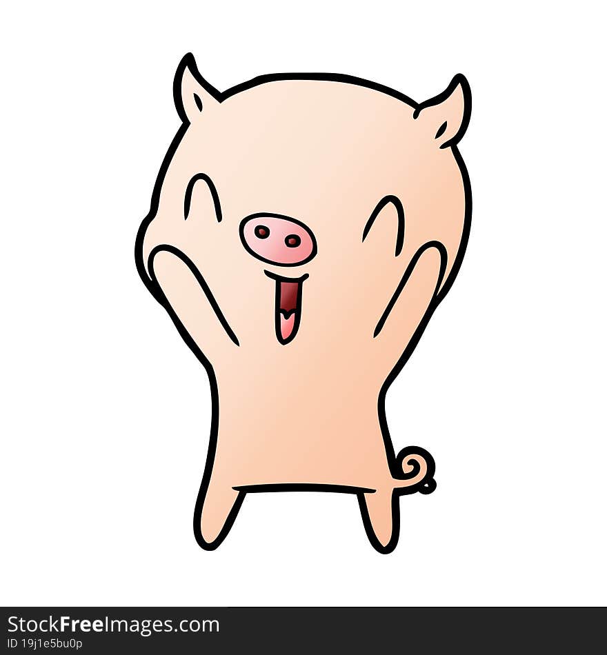 happy cartoon pig. happy cartoon pig