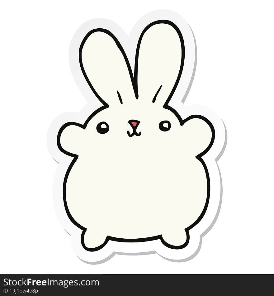 sticker of a cute cartoon rabbit