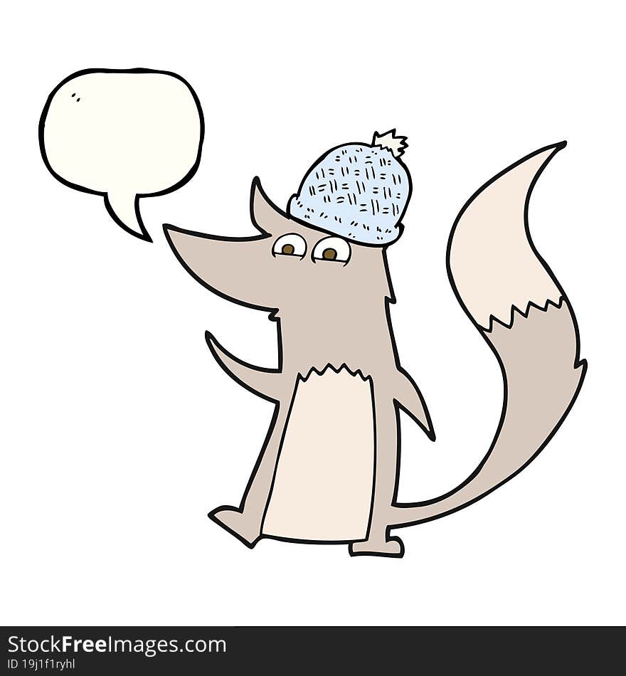 speech bubble cartoon little wolf