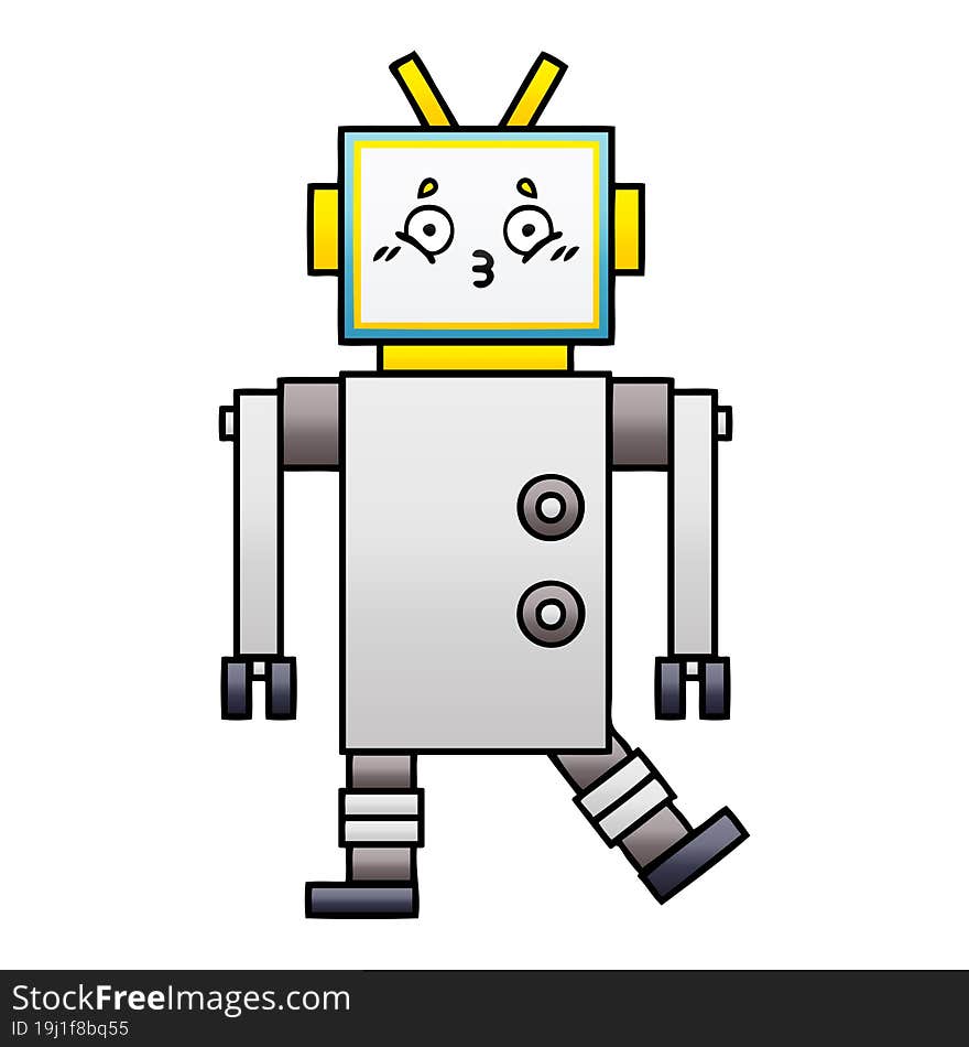 Gradient Shaded Cartoon Robot