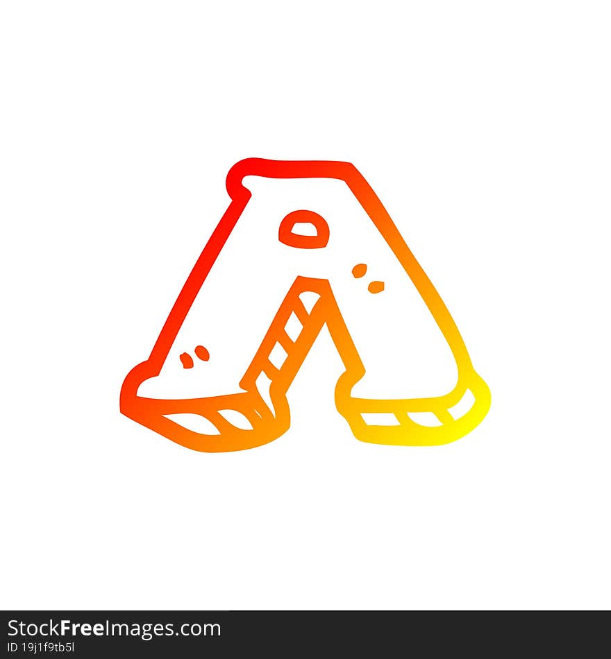 warm gradient line drawing of a cartoon letter a