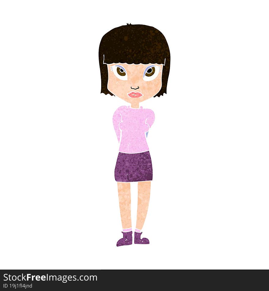 cartoon woman standing