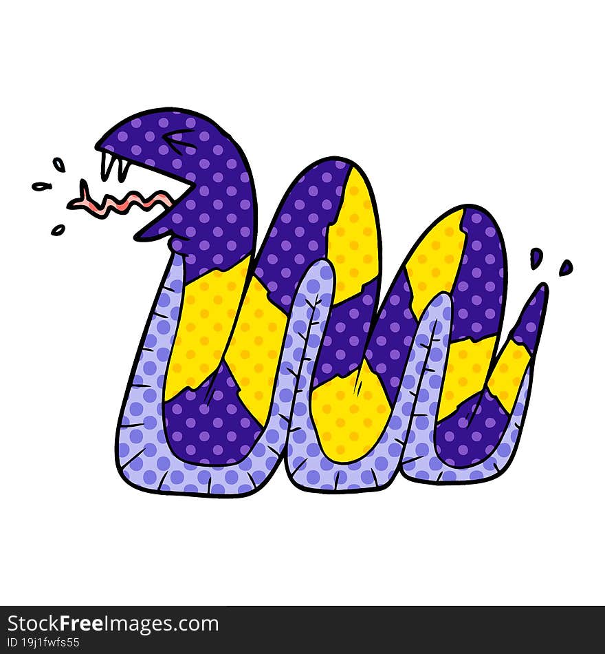 cartoon hissing snake. cartoon hissing snake