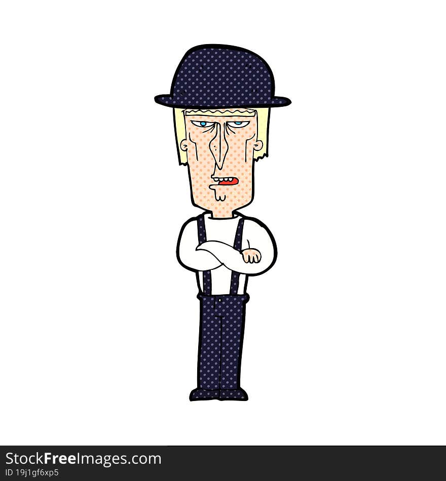 cartoon man wearing hat