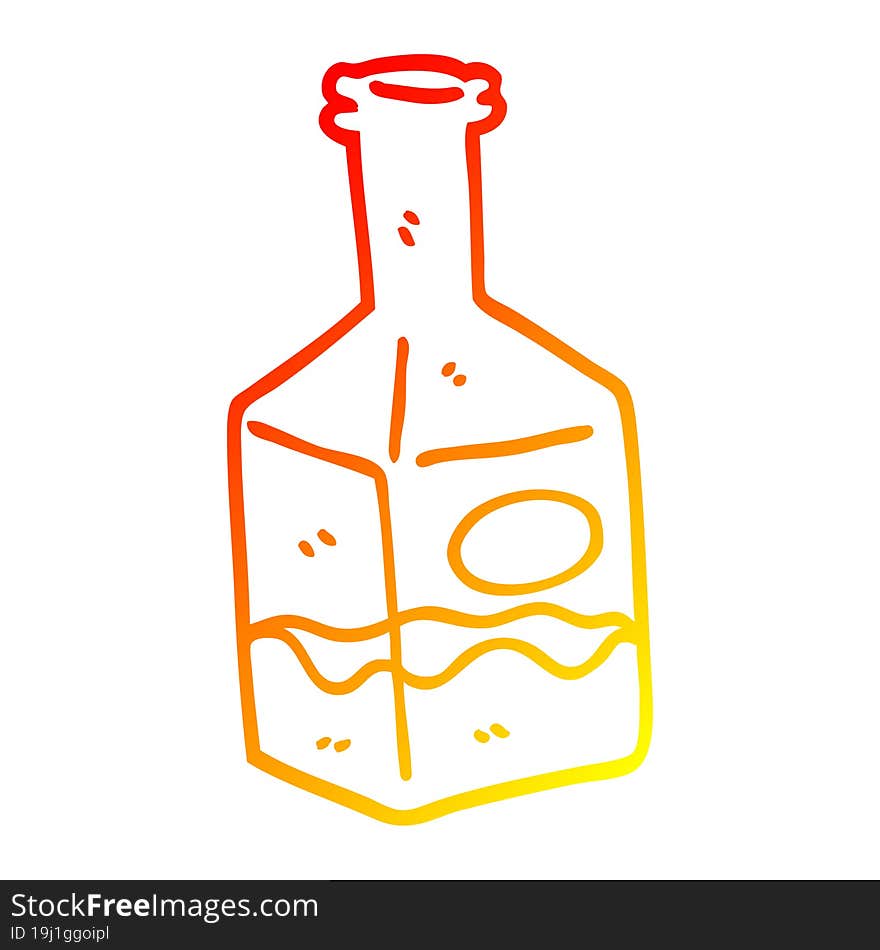 Warm Gradient Line Drawing Cartoon Drink In Decanter