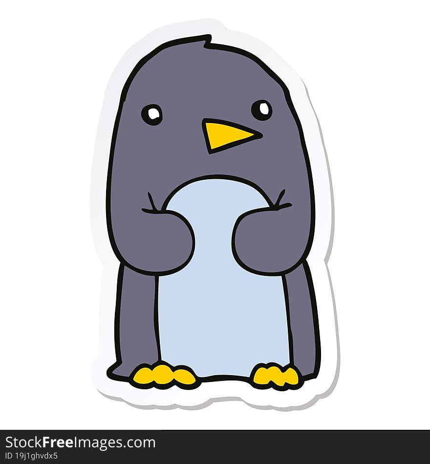 sticker of a cartoon penguin