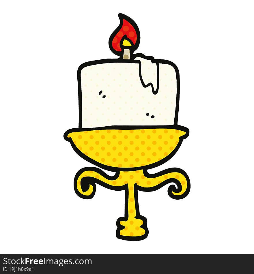 comic book style cartoon old candlestick