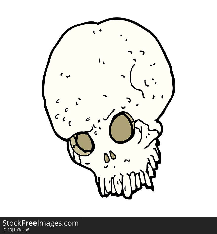 cartoon spooky skull