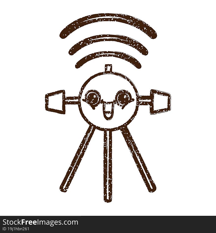 Satellite Charcoal Drawing