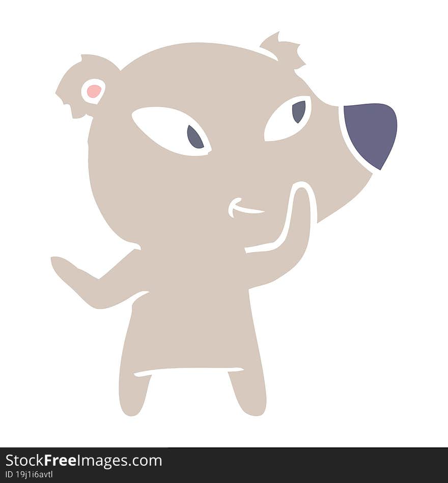 cute flat color style cartoon bear