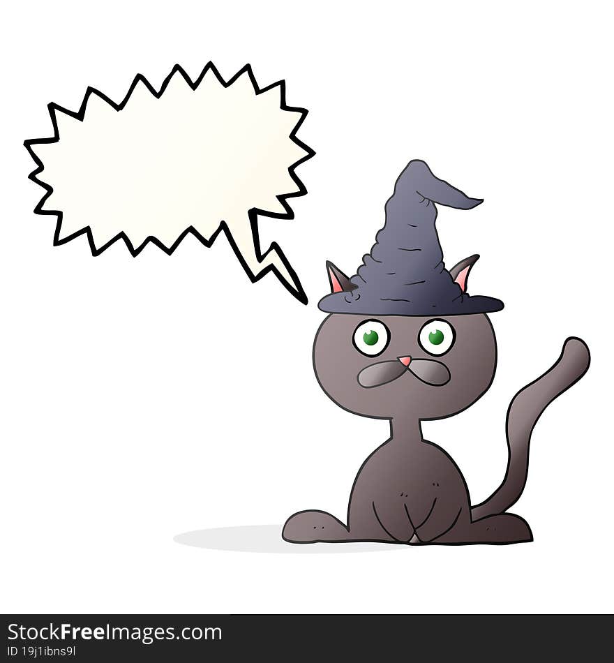 speech bubble cartoon halloween cat