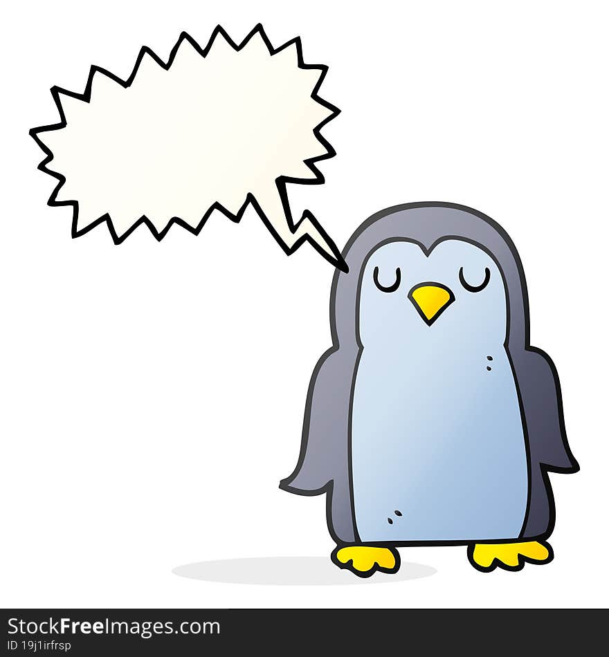 speech bubble cartoon penguin