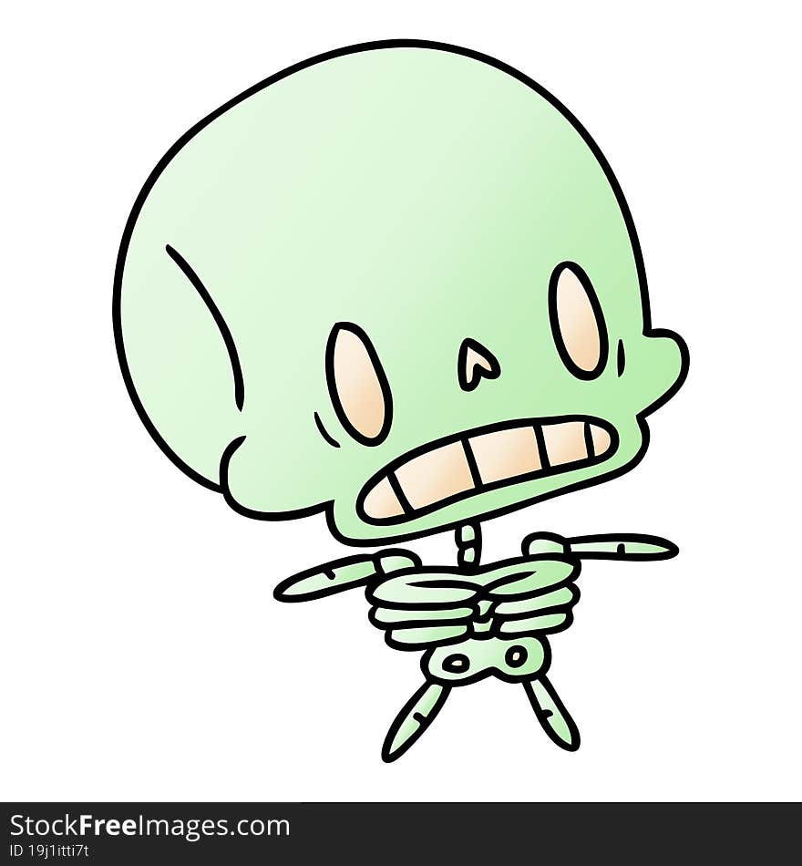 Gradient Cartoon Kawaii Cute Dead Skeleton